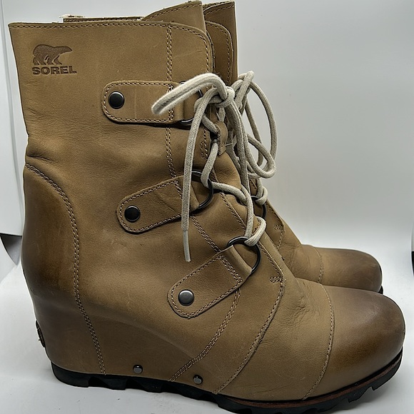Sorel Joan of Arctic Alpine Ash Lace Up Wedge Boots Shoes **Size 9**🌸🌸 - Picture 3 of 8